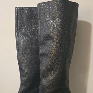 Zara Glittering Black Heeled Boots